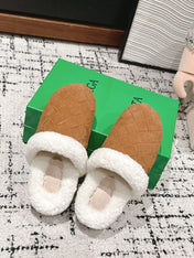 REGGIE SLIPPER IN BRONZE BROWN SUEDE AND SHEARLING LINING