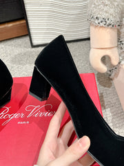 BELLE VIVIER PUMPS IN BLACK VELVET