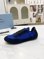 COLLAPSE SNEAKERS IN BLUE SUEDE AND NYLON