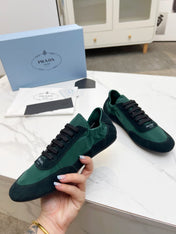 COLLAPSE SNEAKERS IN BLACK SUEDE AND FOREST GREEN NYLON