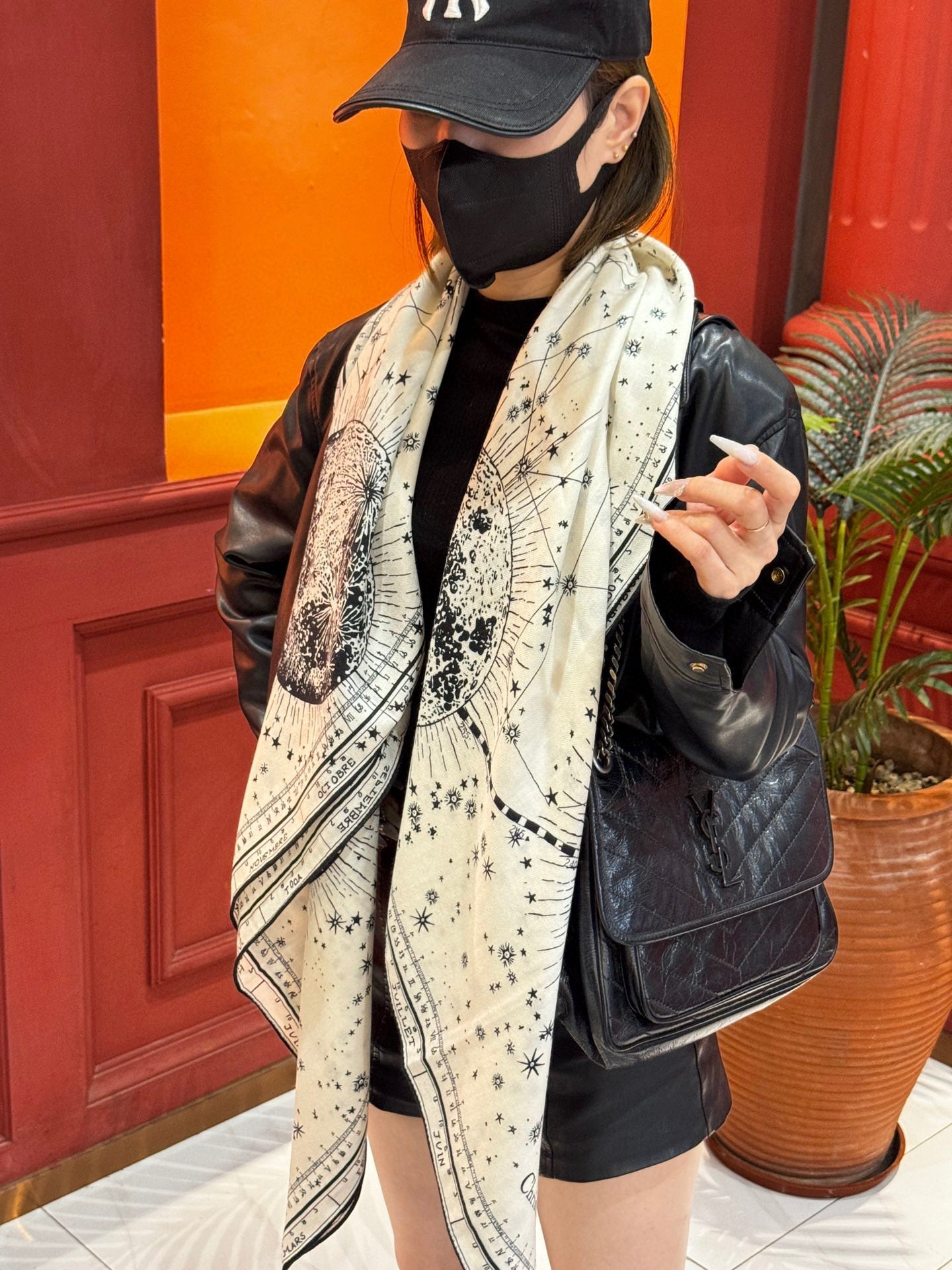 DIOR SCARF 140 CM IN SILK-CASHMERE BLEND 735817