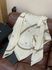 CHANEL 25S SCARF 135 IN SILK AND CASHMERE 932009