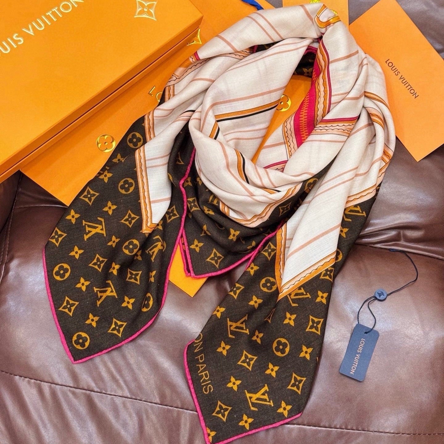 LV 26S SCARF 135 IN CASHMERE AND SILK 315175
