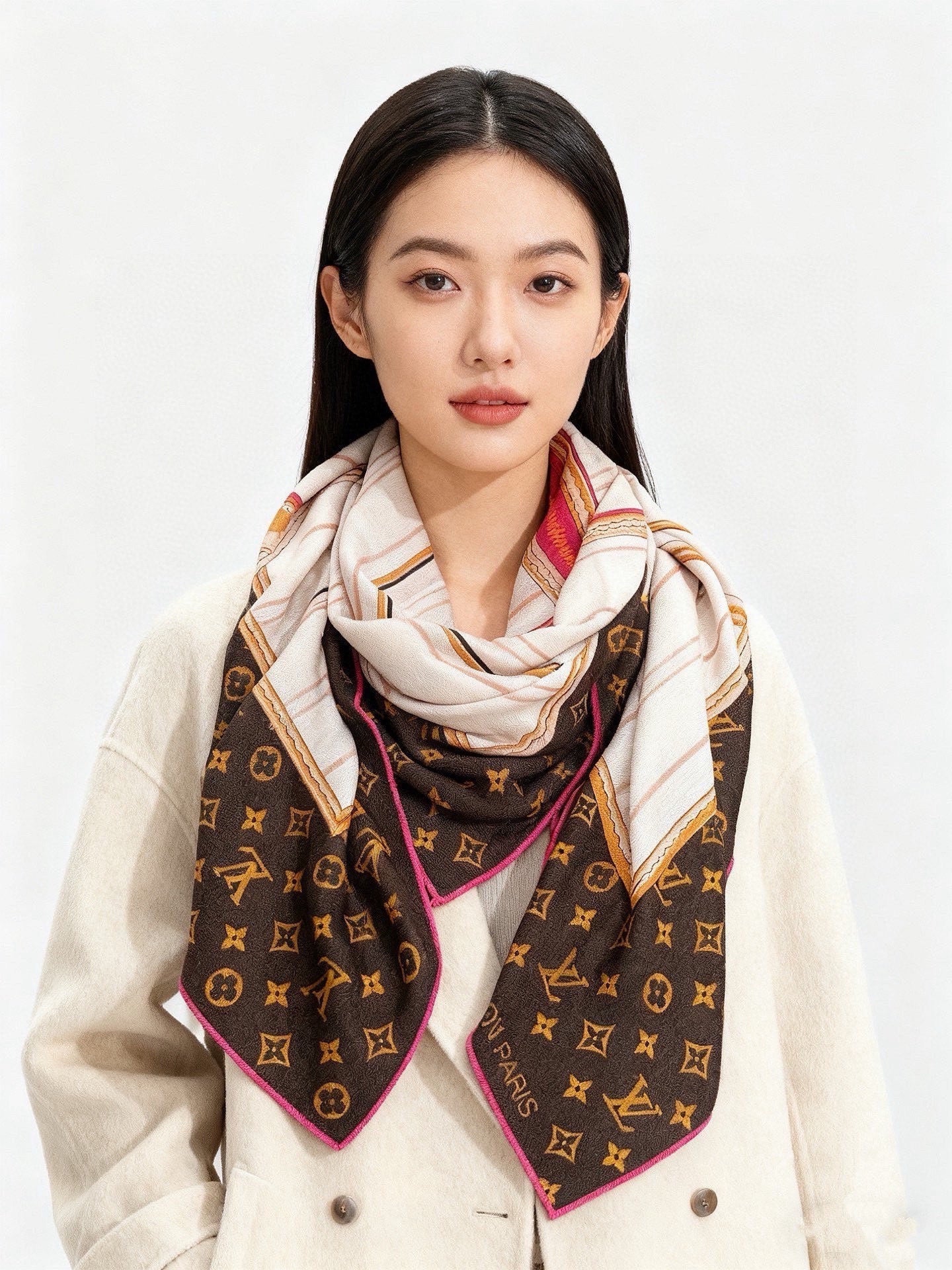 LV 26S SCARF 135 IN CASHMERE AND SILK 315175