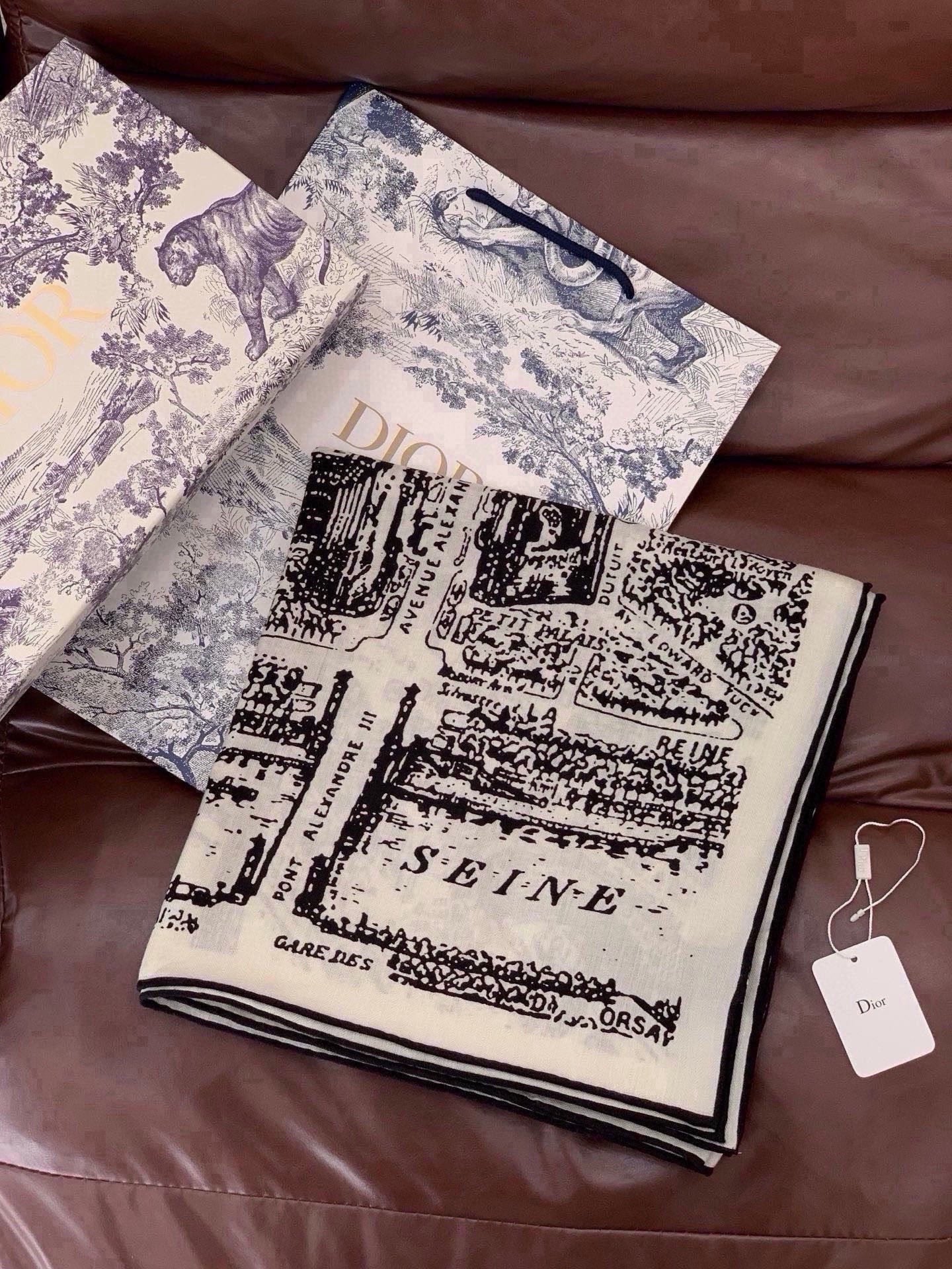 DIOR 26S SCARF 140 IN CASHMERE AND SILK 426187