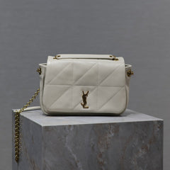 YSL 25S JAMIE MINI 20 IN BLANC VINTAGE LAMBSKIN GOLD HARDWRE