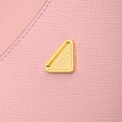 MINI FLAP BAG 20 IN BABY PINK SAFFIANO LEATHER GOLD HARDWARE