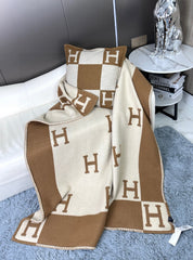 AVALON THROW BLANKET 170 CM IN CIDER BROWN CASHMERE 294473