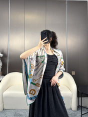 HERMES 25S SCARF 135 IN CASHMERE SILK 737308