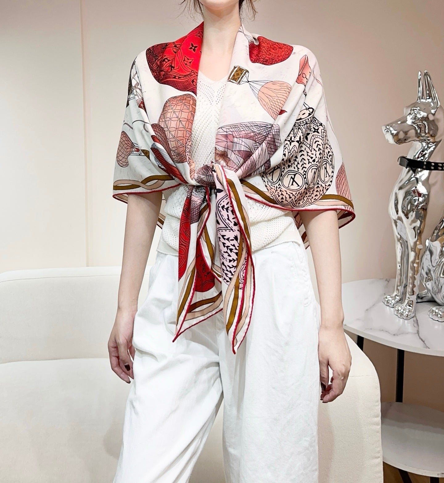 LV 26S SCARF 140 IN CASHMERE AND SILK 319695