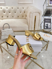 DIOR 26S HIGH-HEEL SANDALS 55MM IN GOLD CALFSKIN WITH GOLD HARDWARE