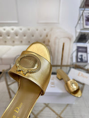 DIOR 26S HIGH-HEEL SANDALS 55MM IN GOLD CALFSKIN WITH GOLD HARDWARE