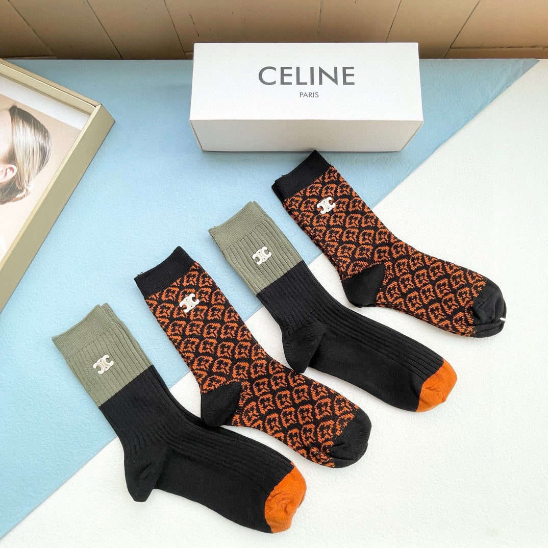 CELINE 26S CREW SOCKS 527749 (1 BOX)
