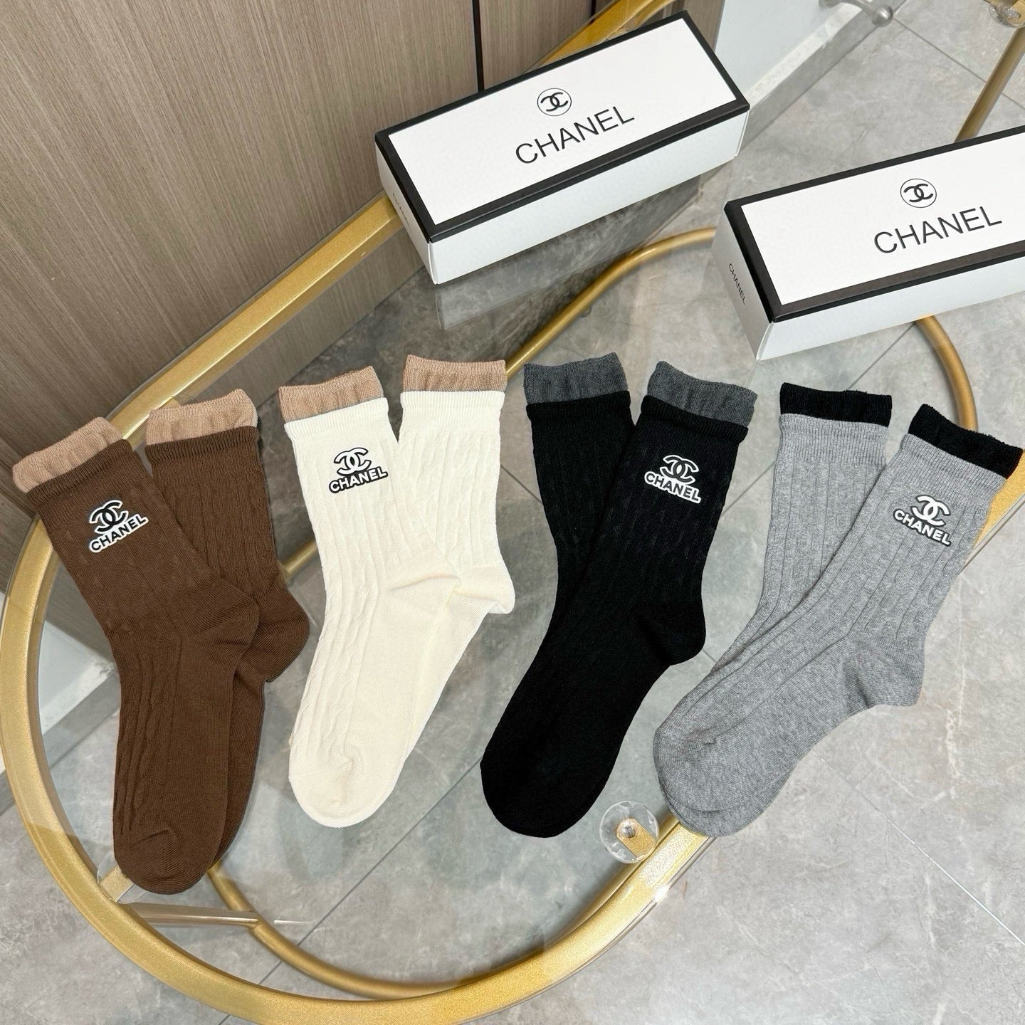 CHANEL 26S CREW SOCKS 410315 (1 BOX)