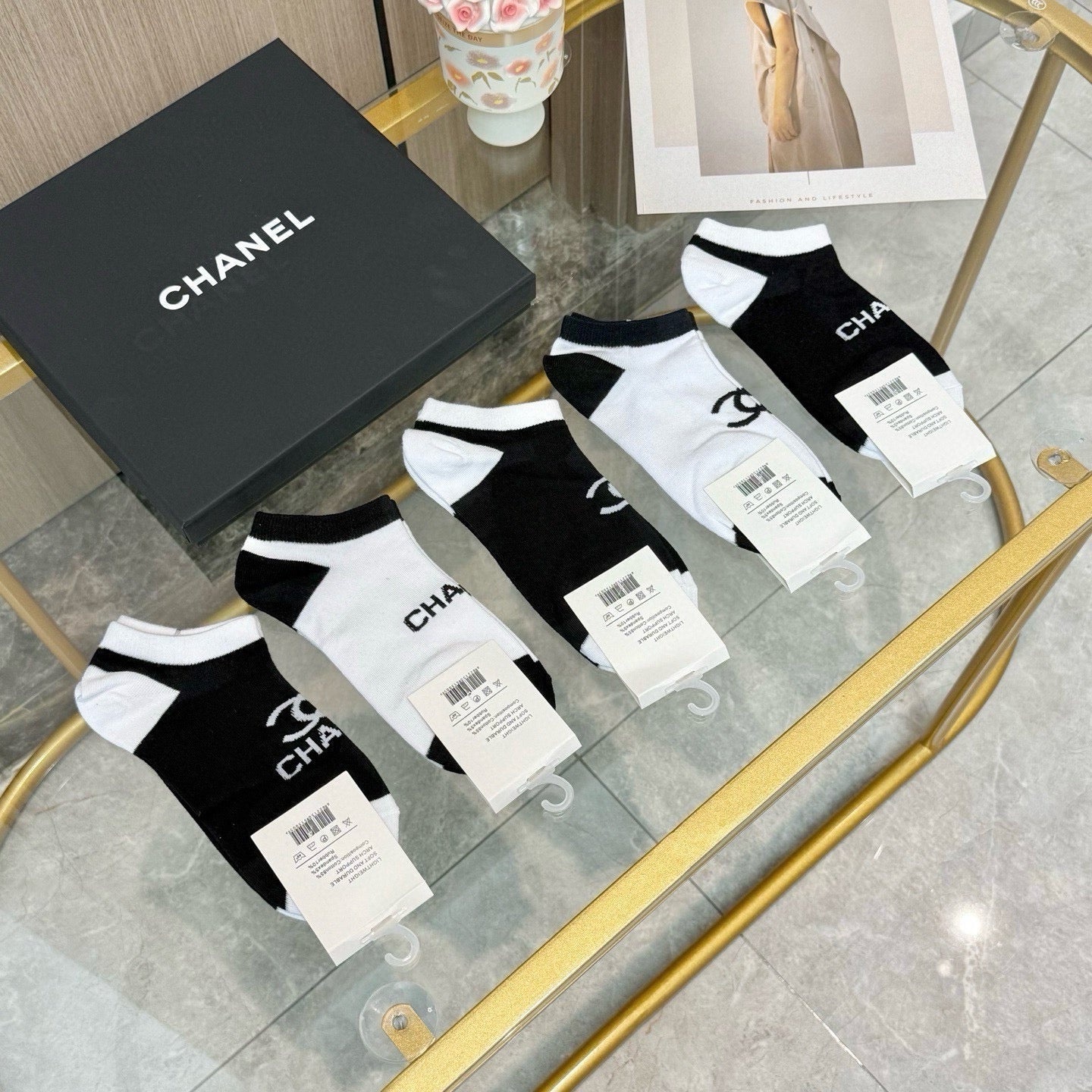 CHANEL 26S ANKLE SOCKS 412419 (1 BOX)