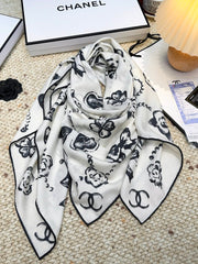 CHANEL 25S SCARF 140 CM IN CASHMERE SILK 943923