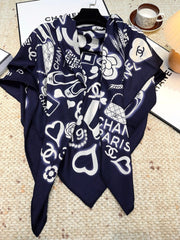 CHANEL 25S SCARF 140 IN SILK AND CASHMERE 881853