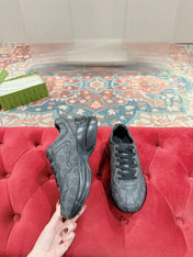 GG RHYTON TRAINER CHARCOAL CALFSKIN