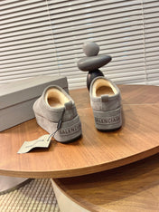 BALENCIAGA 25S AURALEE SLIP-ON 50 MM IN GREY SUEDE