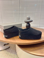 BALENCIAGA 25S AURALEE SLIP-ON 50 MM IN BLACK SUEDE