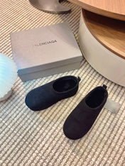 BALENCIAGA 25S AURALEE SLIP-ON 50 MM IN BLACK SUEDE