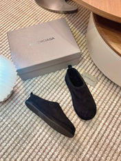 BALENCIAGA 25S AURALEE SLIP-ON 25 MM IN BLACK SUEDE
