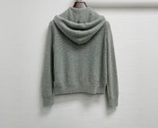 LORO PIANA 26S HOODED ZIP-UP KNIT CARDIGAN 858
