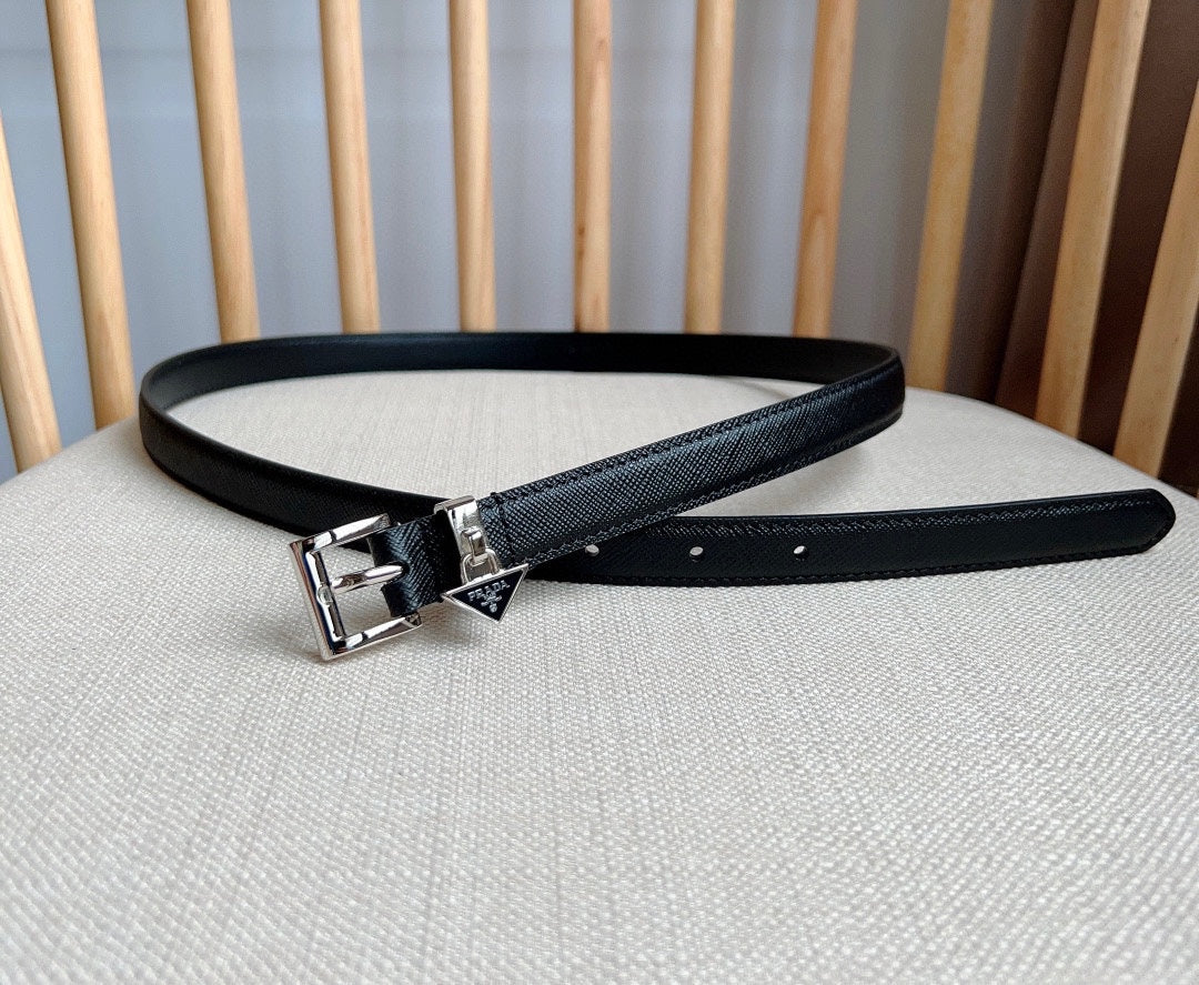 PRADA 25S BELT 15 MM IN BLACK CALFSKIN 571355