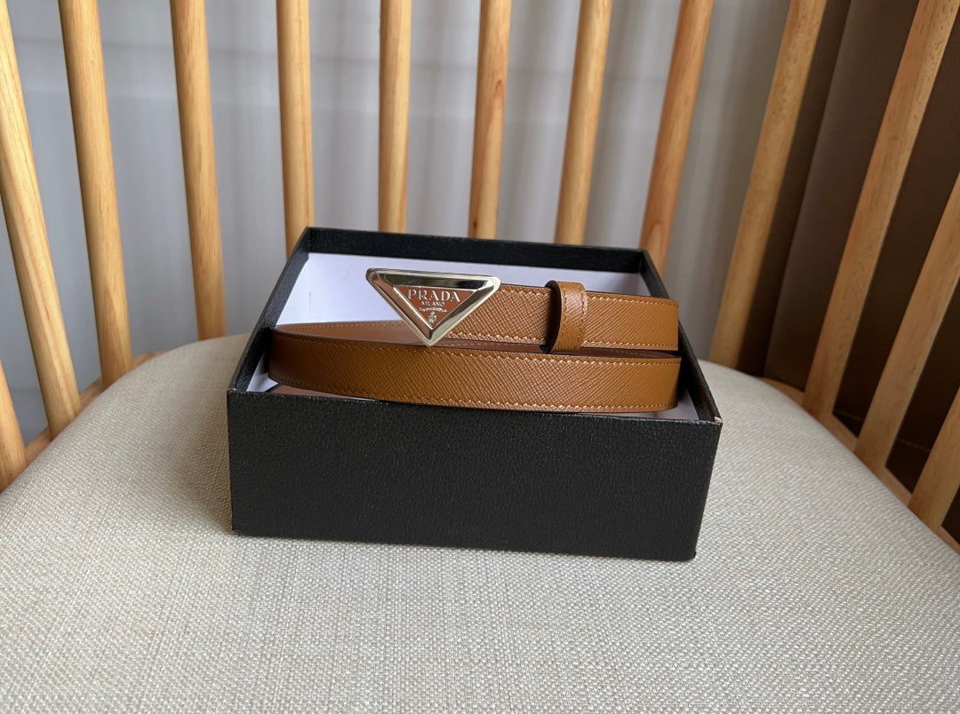 PRADA 25S BELT 20 MM IN BROWN CALFSKIN 571370