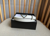 PRADA 25S BELT 20 MM IN WHITE CALFSKIN 571372