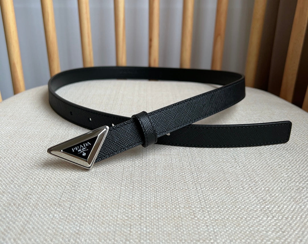 PRADA 25S BELT 20 MM IN BLACK CALFSKIN 571377