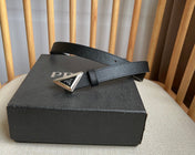 PRADA 25S BELT 20 MM IN BLACK CALFSKIN 571377