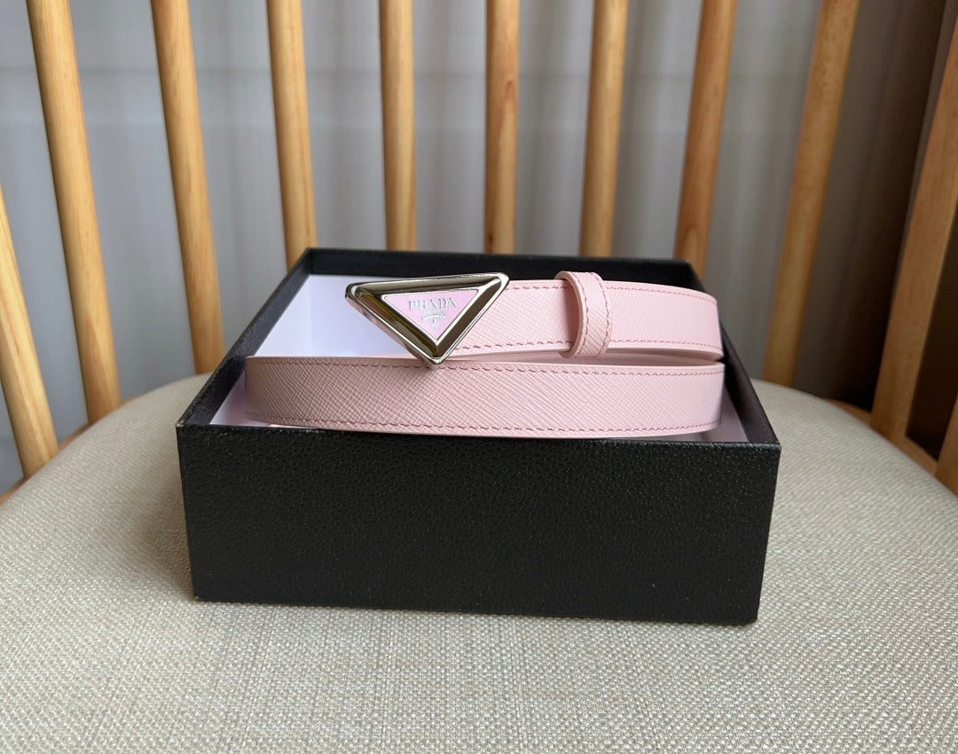 PRADA 25S BELT 20 MM IN LIGHT PINK CALFSKIN 571386