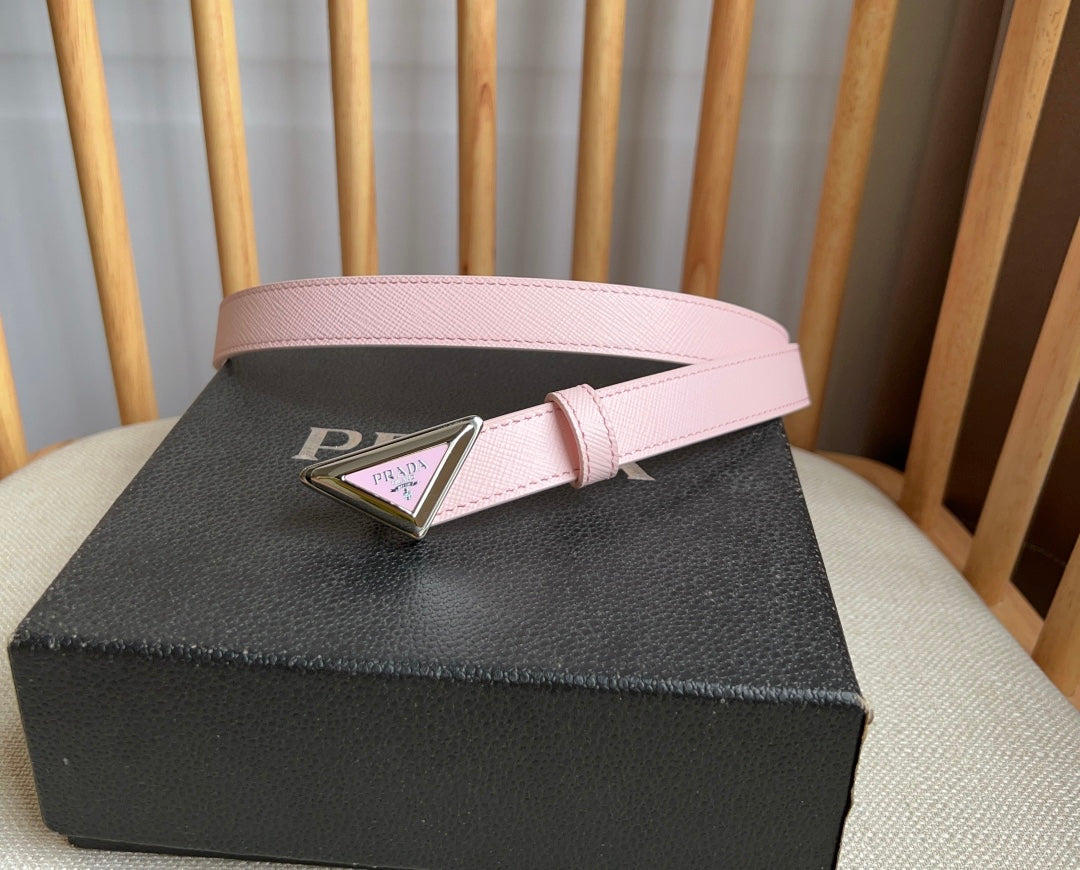 PRADA 25S BELT 20 MM IN LIGHT PINK CALFSKIN 571386