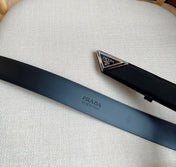 PRADA 25S BELT 33 MM IN BLACK CALFSKIN 551859