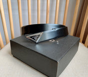 PRADA 25S BELT 33 MM IN BLACK CALFSKIN 551859