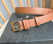 PRADA 25S BELT 25 MM IN BROWN CALFSKIN 585799