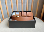 PRADA 25S BELT 25 MM IN BROWN CALFSKIN 585799