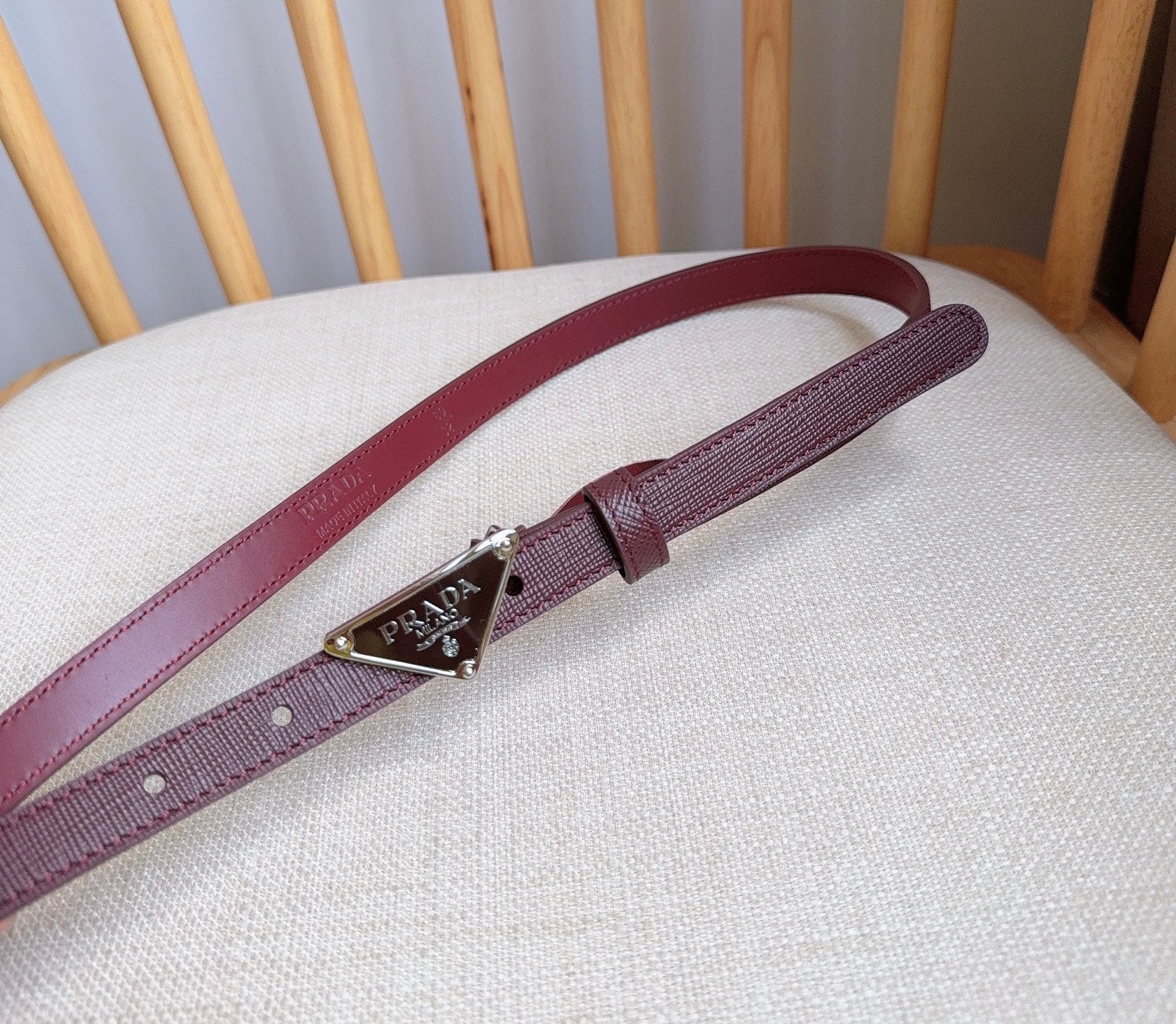 PRADA 25S BELT 15 MM IN RED CALFSKIN 598411