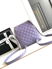 CHANEL 25S BACKPACK 21 CM IN PURPLE LAMBSKIN
