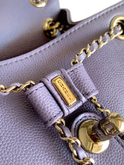 CHANEL 25S BACKPACK 17.5 CM IN PURPLE LAMBSKIN