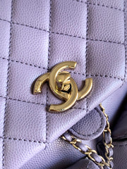 CHANEL 25S BACKPACK 17.5 CM IN PURPLE LAMBSKIN