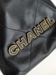 CHANEL BAG 25S 20 CM IN BLACK LAMBSKIN WITH GOLD HARDWARE