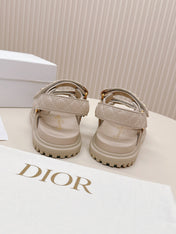 DIOR BACK-STRAP SANDALS 25S IN LIGHT BEIGE CALFSKIN