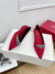 EFFLORESCENCE BALLERINAS IN RED GLITTER FABRIC