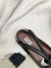 ALAIA 26S BALLET TECKEL IN BLACK CALFSKIN