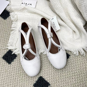 ALAIA 26S BALLET TECKEL IN WHITE CALFSKIN