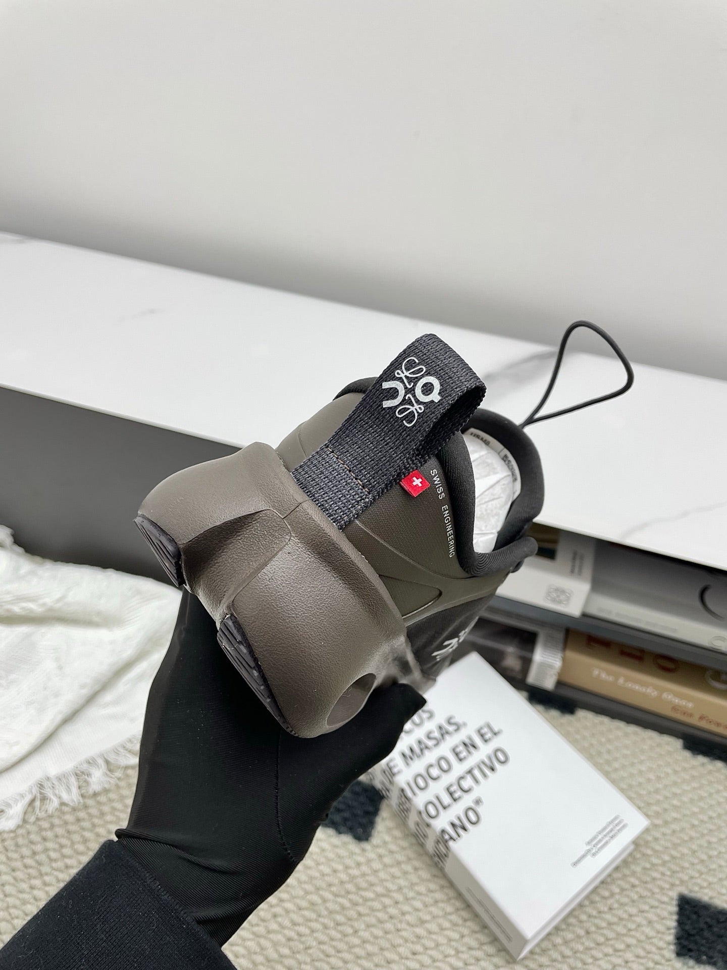 LOEWE 26S CLOUDSOLO SNEAKERS IN DARK BROWN RECYCLED POLYESTER