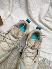 LOEWE 26S CLOUDSOLO SNEAKERS IN LIGHT BLUE AND BEIGE RECYCLED POLYESTER