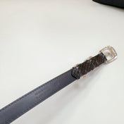 Small Western Belt 18mm Black Patent Embossed Calfskin Shw